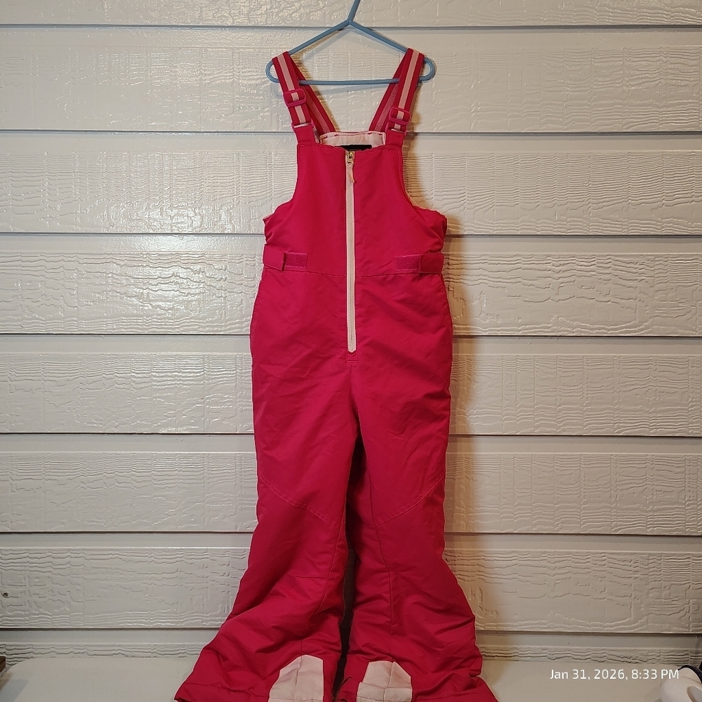 Swiss Tech Youth Medium 7/8 Hot Pink Snow Overall‎ Bibs Ski